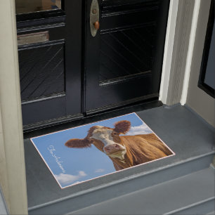 Beautiful Cow Personalized Doormat