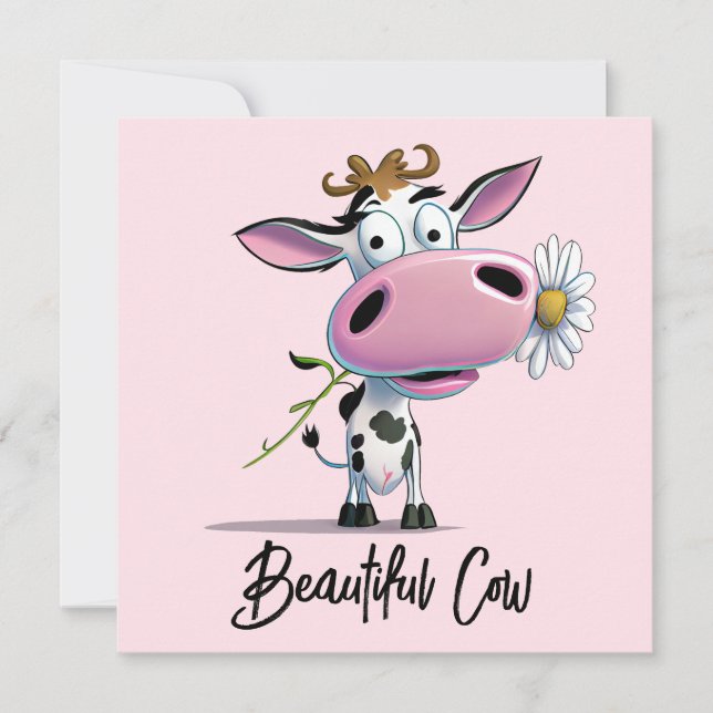 Beautiful Cow With Flower (Front)