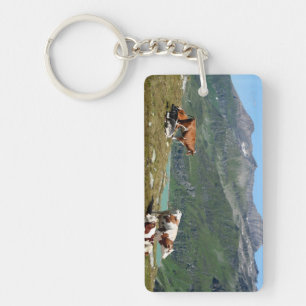 Beautiful Cows High Up In The Mountains Keychain