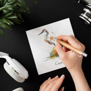 beautiful crane in watercolor, customizable