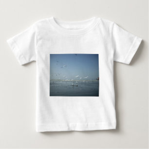 Beautiful Cranes Flying Over Water Nature's Ballet Baby T-Shirt