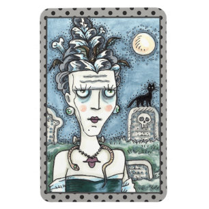 BEAUTIFUL CREEPY FRANKENELLA MONSTER, GRAVES, CAT MAGNET