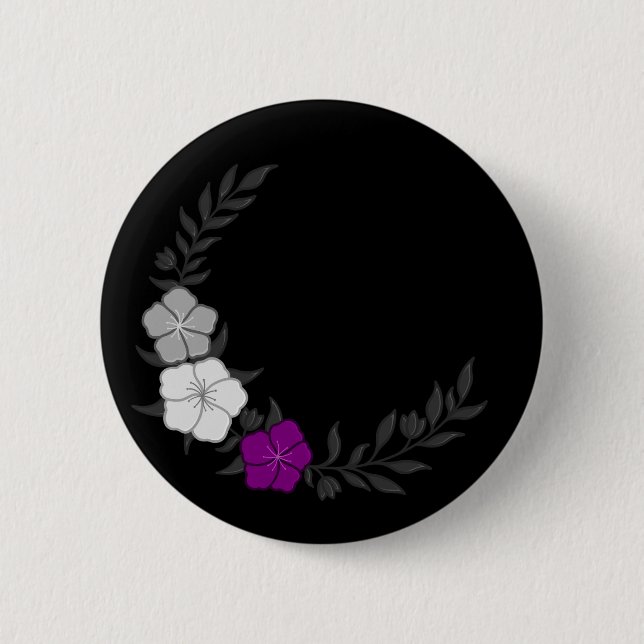 Beautiful Crescent of Subtle Asexual Flowers 2 Inch Round Button (Front)