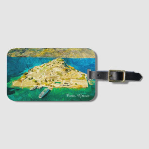 Beautiful Crete Greece Scenery Oil Paint Luggage Tag