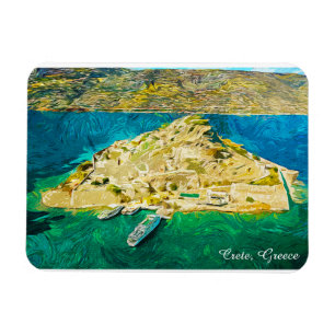 Beautiful Crete Greece Scenery Oil Paint Magnet