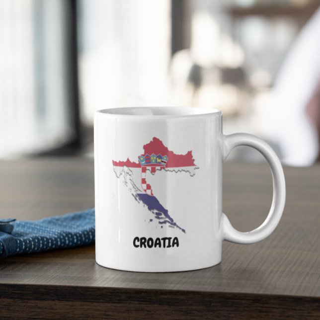 Beautiful Croatia Map Flag Colourful Vintage Coffee Mug (Beautiful Croatia Map Flag Colorful Vintage Coffee Mug)