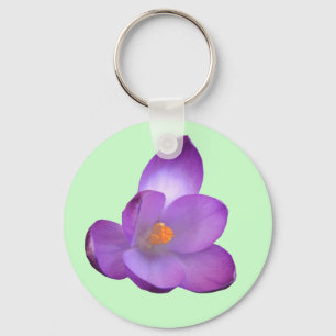 Beautiful Crocus Flower Keychain
