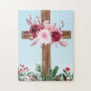 Beautiful Cross & Flower Puzzle