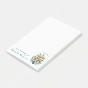 Beautiful Cross with Easter Lilies Personalized Post-it Notes