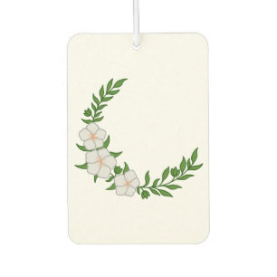 Beautiful Crown Crescent of White Flowers Air Freshener