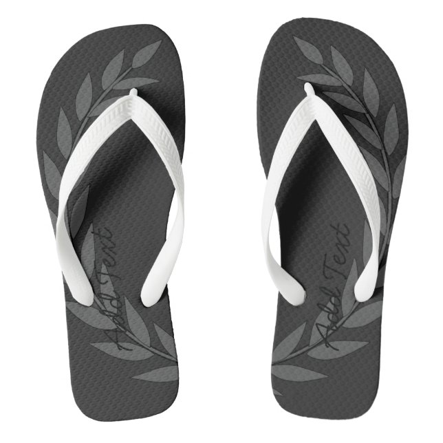 Beautiful Crown Leaf Add Text Printed Shoes-Sandal Flip Flops (Footbed)