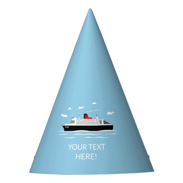 Beautiful Cruise Ship  Party Hat (Front)
