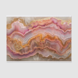 Beautiful crystal geode in pink and orange tissue paper