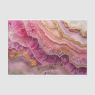 Beautiful crystal geode in pinks tissue paper