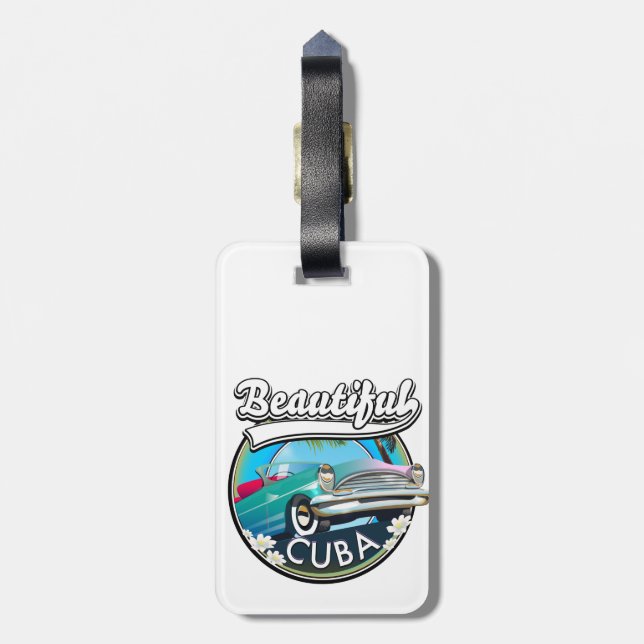 Beautiful Cuba retro logo. Luggage Tag (Back Vertical)