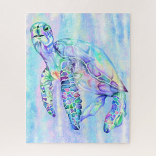 Beautiful Curious Water Turtle Puzzle Painting
