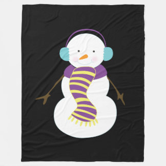Beautiful Custom Christmas Snowman Fleece Blanket