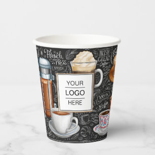 Beautiful Custom Logo brand Coffee Shop Paper cups