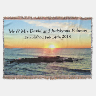 BEAUTIFUL CUSTOM SUNRISE PHOTO WEDDING BLANKET