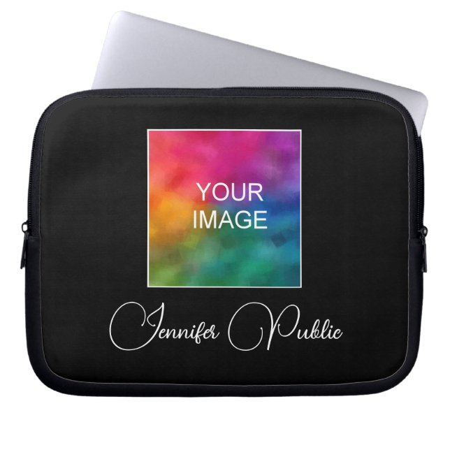 Beautiful Custom Text Name Image Colour Template Laptop Sleeve (Front)