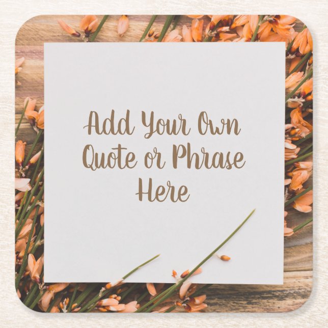 Beautiful Custom Text Rustic paper coasters (Front)