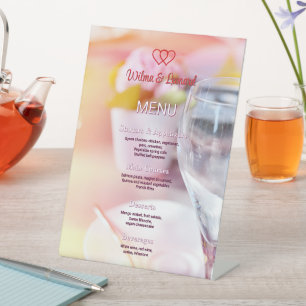 Beautiful customizable vivid Wedding table Menu Pedestal Sign