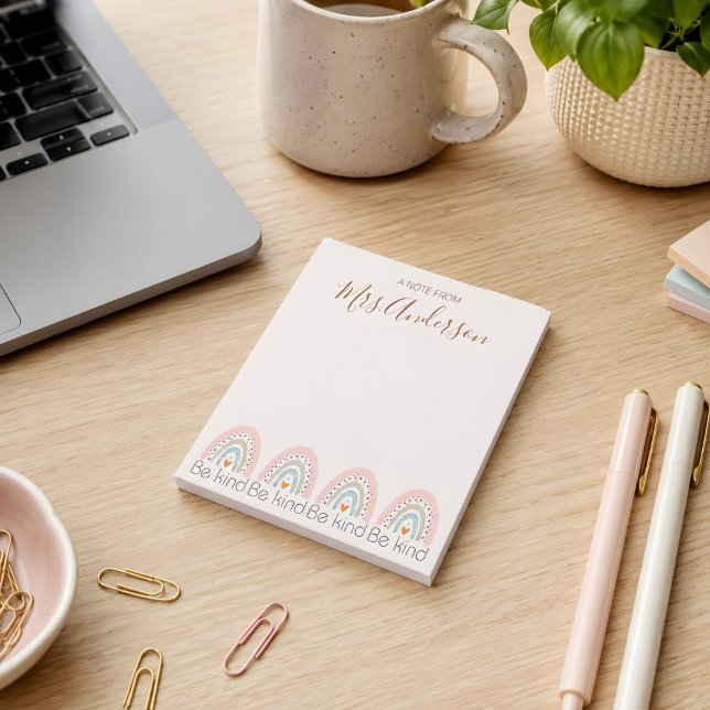 Beautiful Cute Boho Rainbow Teacher Appreciation  Notepad (Creator Uploaded)