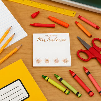 Beautiful Cute Boho Sun Teacher Appreciation Notepad