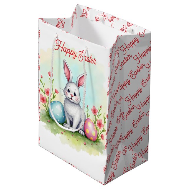 Beautiful Cute Easter Bunny Collection Medium Gift Bag (Front Angled)