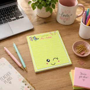 Beautiful Cute Light Green Teacher Appreciation  Notepad