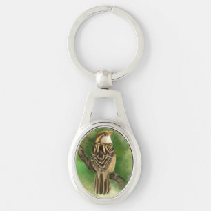 Beautiful Cute Little Sparrow Migned Painting  Keychain