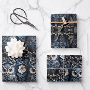 Beautiful Cute Minimalistic Owl Wrapping Paper Sheet