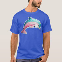 Beautiful cute pink dolphin illustration art dolph