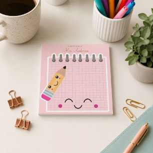 Beautiful Cute Pink Teacher Appreciation Notepad