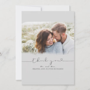 Beautiful Cute Wedding Thank You Photo Card