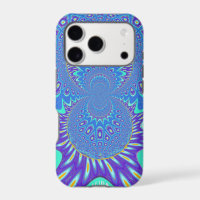 Beautiful cyan blue kaleidoscope vector art design