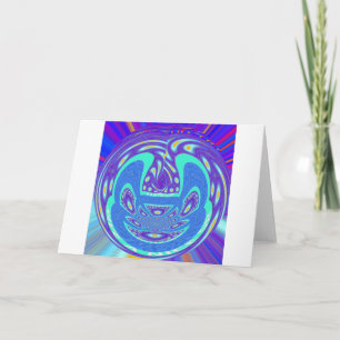 Beautiful cyan blue kaleidoscope vector art design card