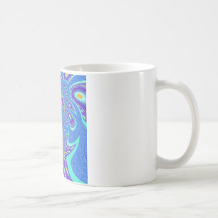 Beautiful cyan blue kaleidoscope vector art design coffee mug