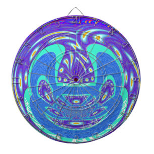 Beautiful cyan blue kaleidoscope vector art design dartboard