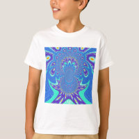 Beautiful cyan blue kaleidoscope vector art design