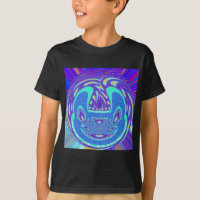 Beautiful cyan blue kaleidoscope vector art design