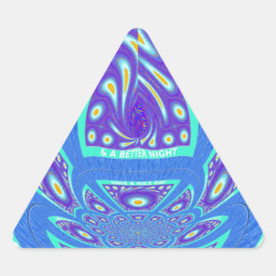 Beautiful cyan blue kaleidoscope vector art design triangle sticker