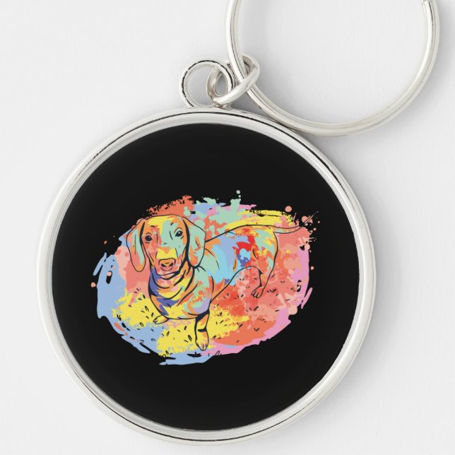 Beautiful dachshund dog keychain (Front)