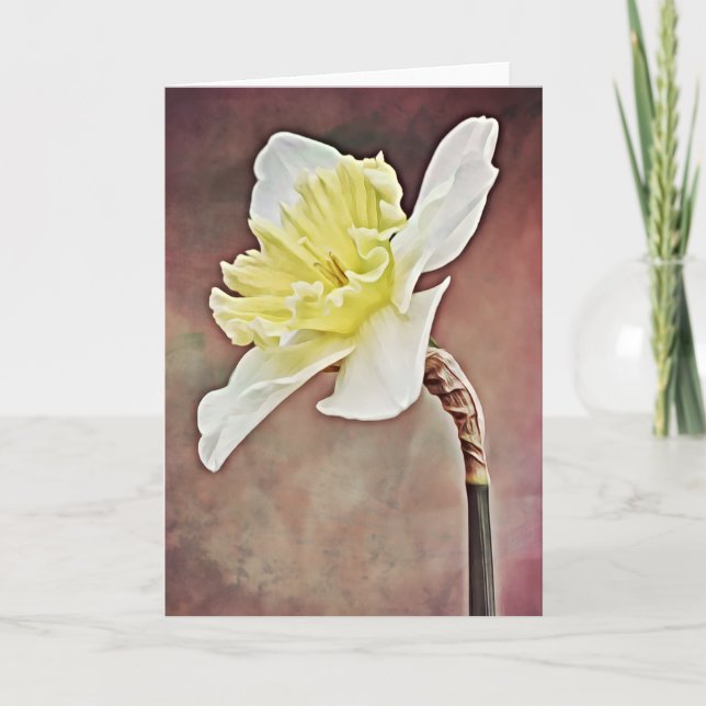 Beautiful Daffodil Flower Art Note Card (Front)