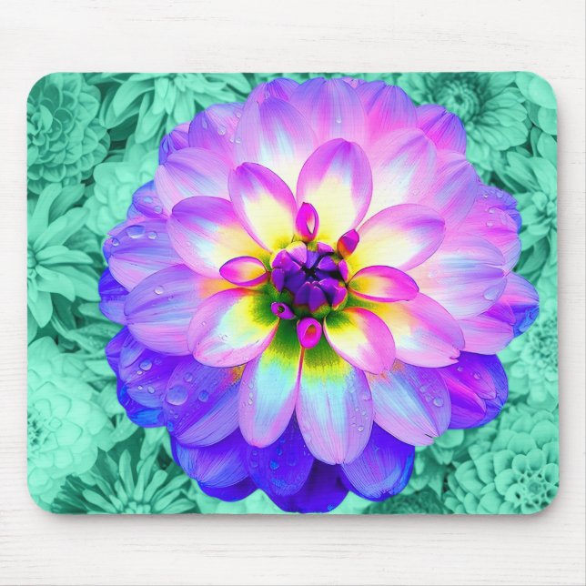 Beautiful Dahlia Flower Mouse Pad Mat (Front)