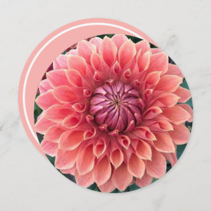 Beautiful Dahlia Happy Birthday Custom Text Circle Card