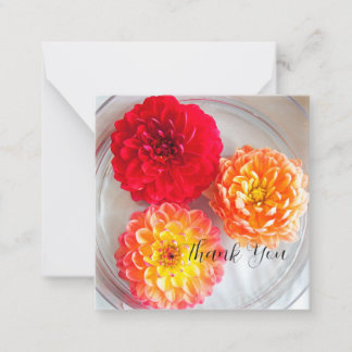 Beautiful Dahlias Thank You Note Card