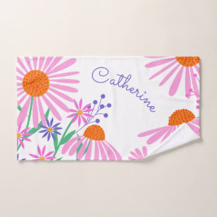 Beautiful Daisies custom name hand towel