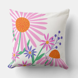 Beautiful Daisies custom name throw pillows