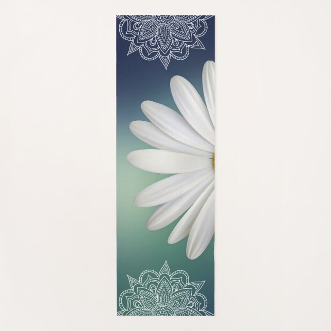 Beautiful Daisy Coloured Mandala Yoga Mat (Front)